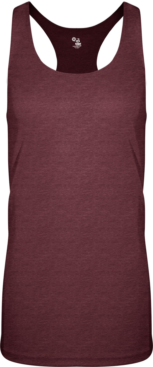 Badger Sport 4966 Tri-blend Ladies Racerback Tank - Maroon Heather