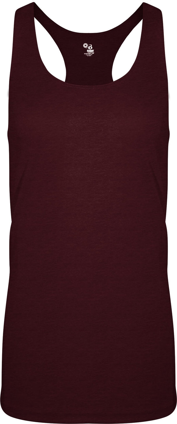 Badger Sport 4966 Tri-blend Ladies Racerback Tank - Maroon