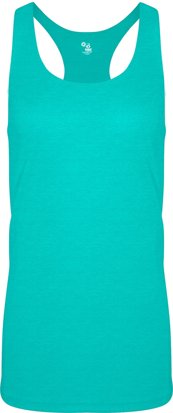 Badger Sport 4966 Tri-blend Ladies Racerback Tank - Turquoise
