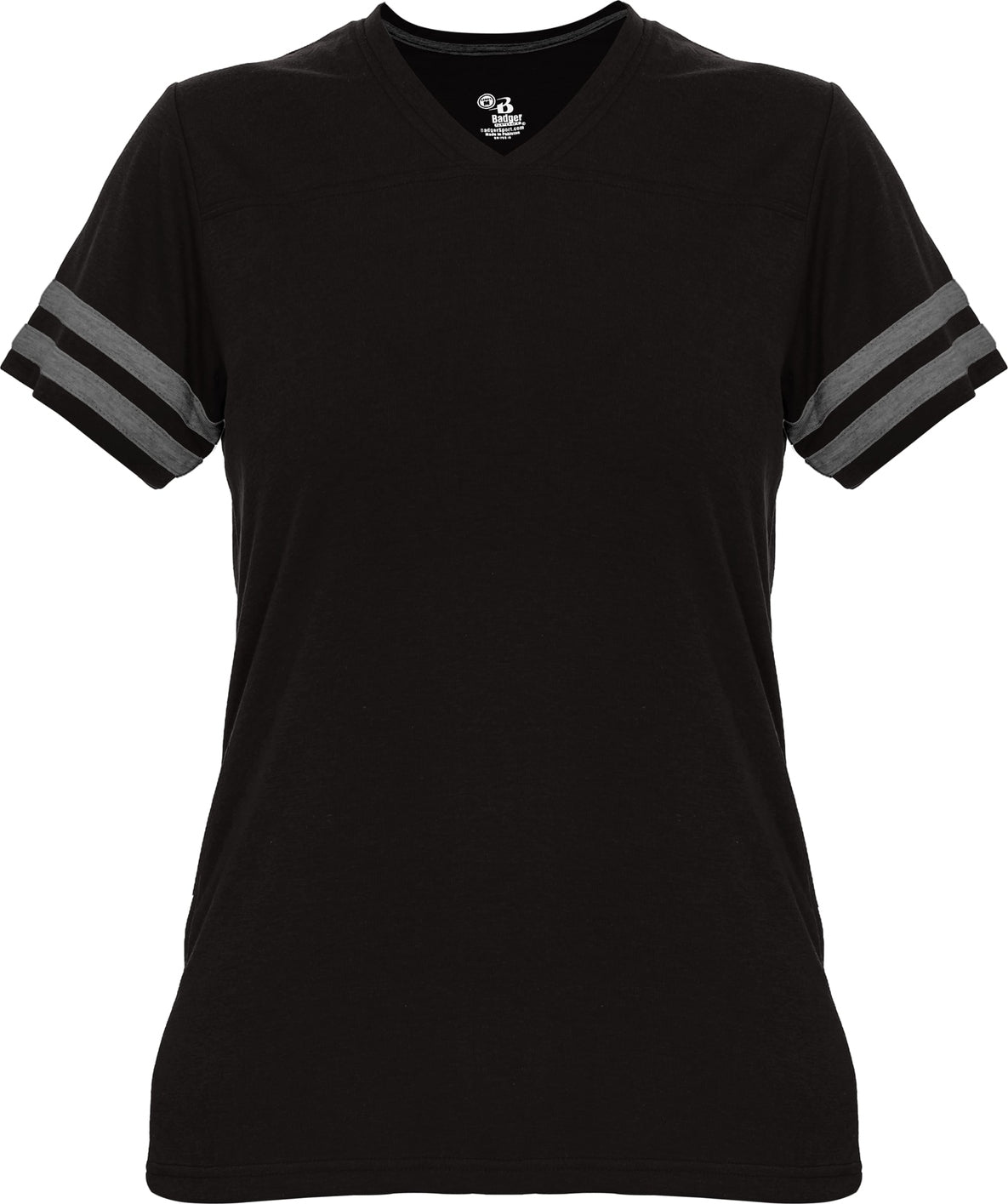 Badger Sport 4967 Tri-blend Women’s Fan Tee - Black Graphite Heather