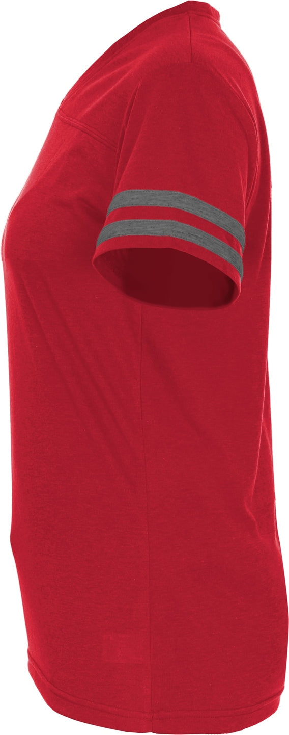 Badger Sport 4967 Tri-blend Women’s Fan Tee - Red Graphite Heather