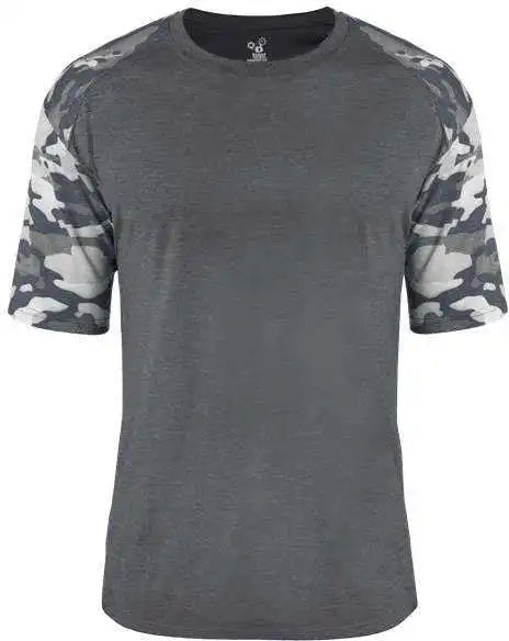 Badger Sport 4970 Vintage Camo Tri-blend Tee - Navy Heather