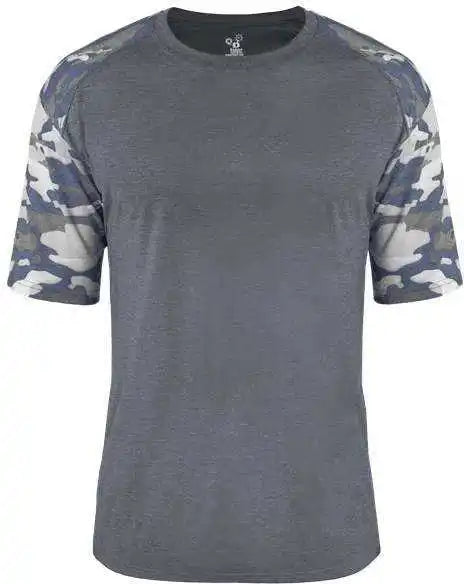 Badger Sport 4970 Vintage Camo Tri-blend Tee - Royal Heather