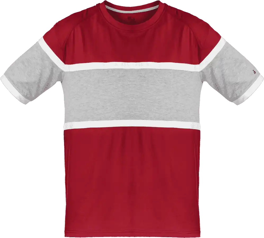 Badger Sport 4980 United Tee - Red Oxford White