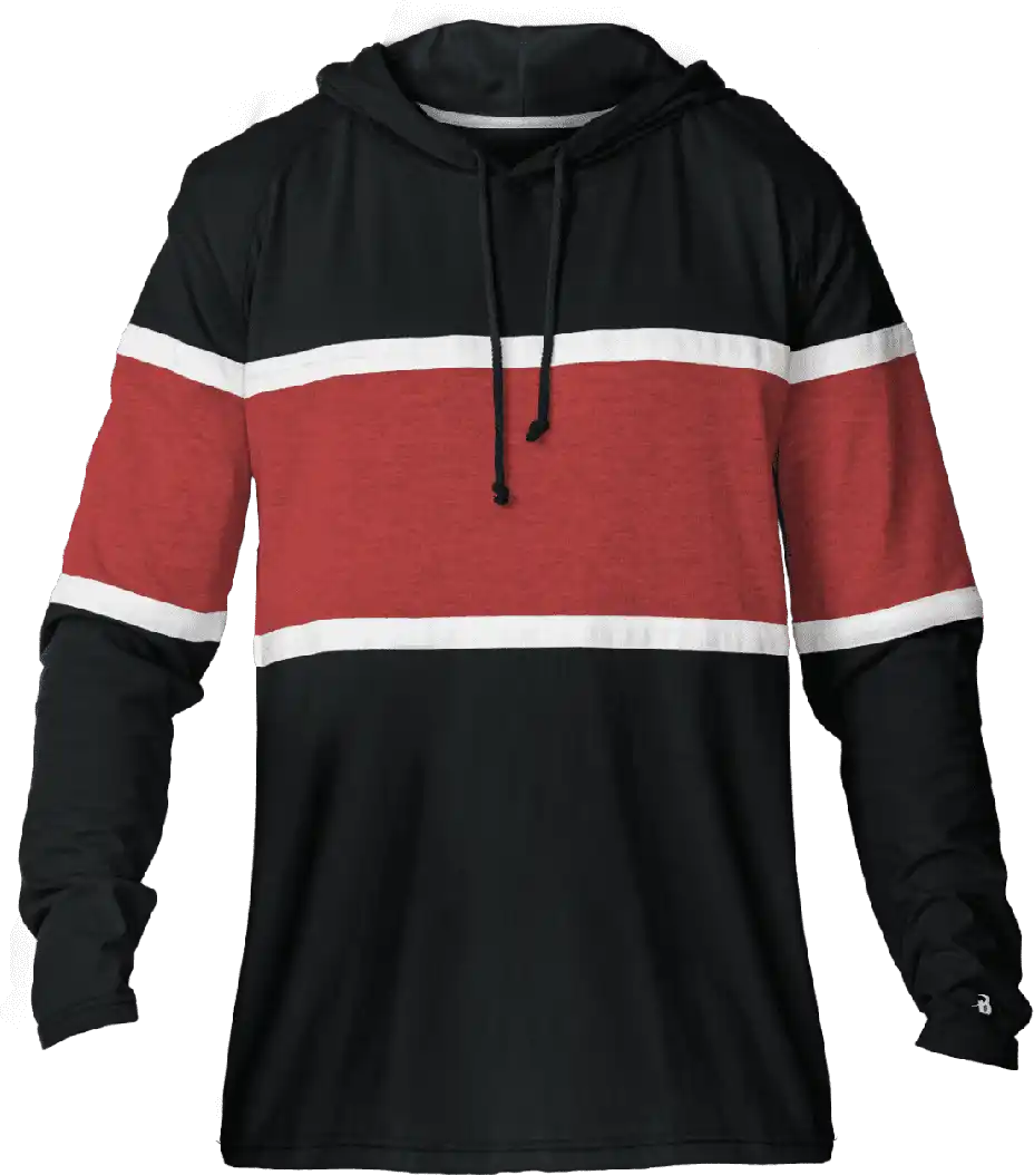 Badger Sport 4981 United Hood Tee - Black Red White