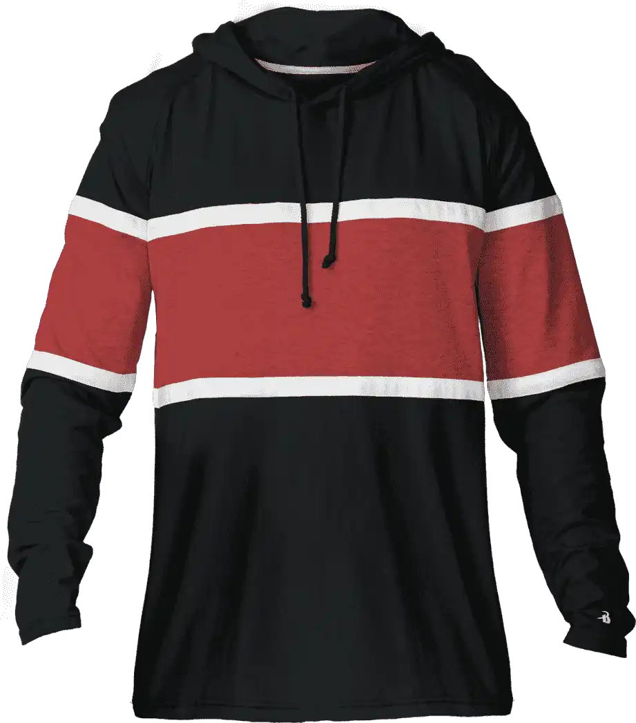 Badger Sport 4981 United Hood Tee - Black Red White