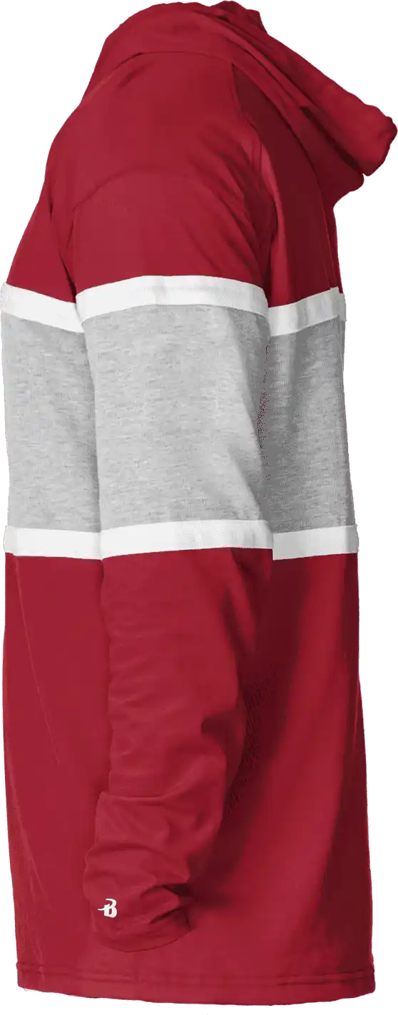 Badger Sport 4981 United Hood Tee - Red Oxford White