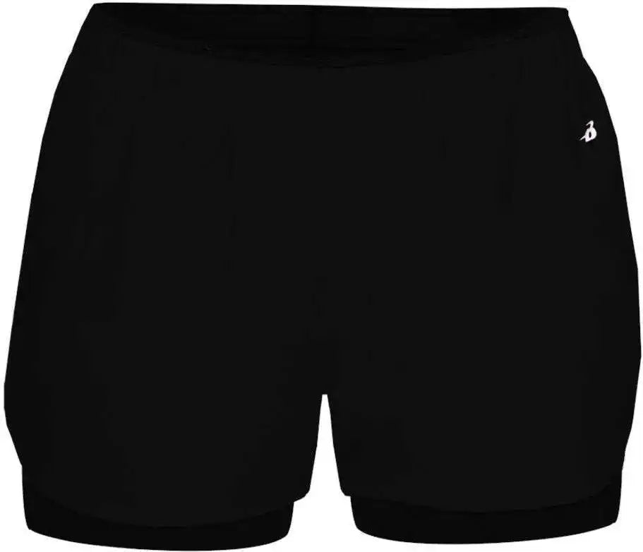 Badger Sport 6150 Double Up Ladies Short Black