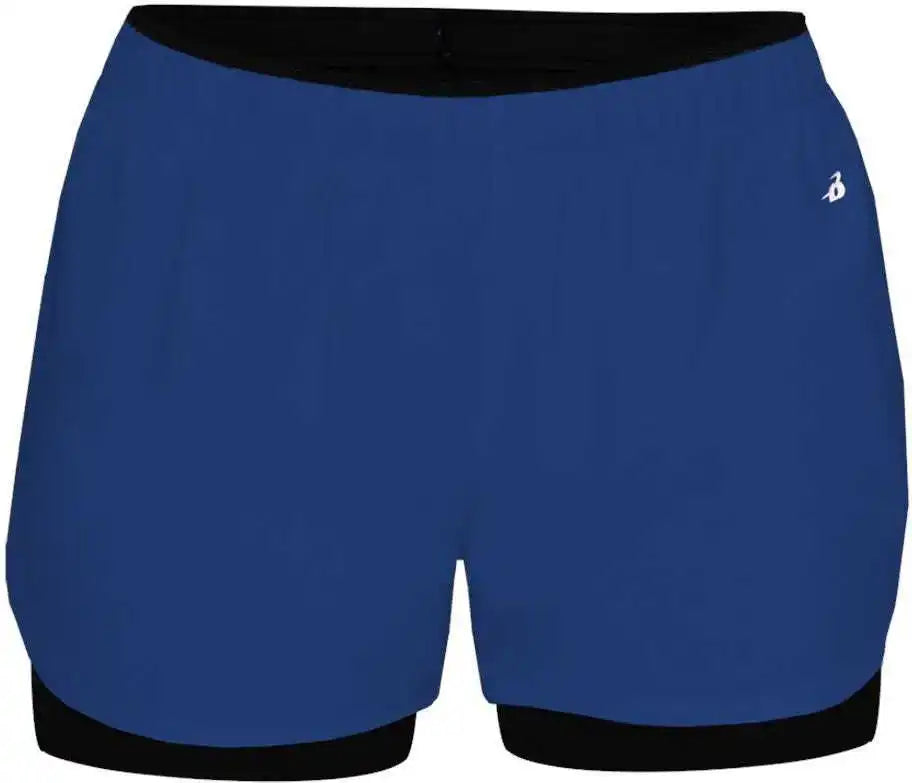 Badger Sport 6150 Double Up Ladies Short - Royal Black
