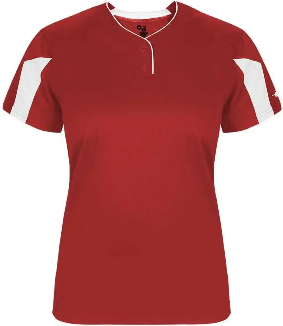 Badger Sport 6176 Striker Ladies Placket Red White