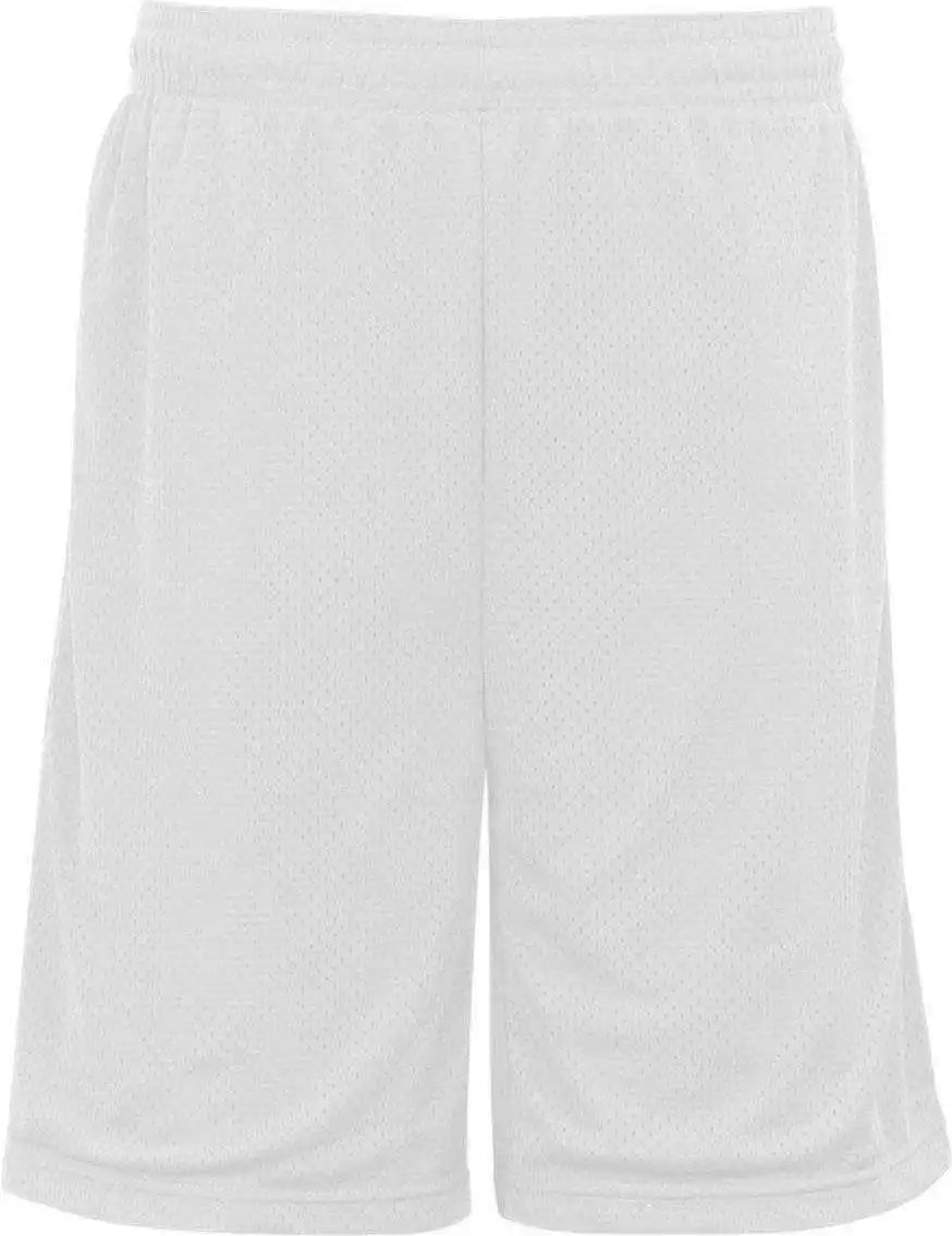 Badger Sport 7219 Pocketed Mesh Short - White