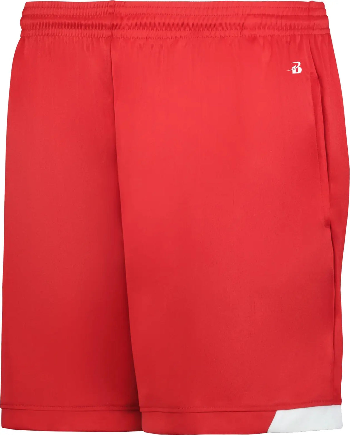 Badger Sport 726000 Ladies on the Rise Shorts with Pockets - Red White - Xs