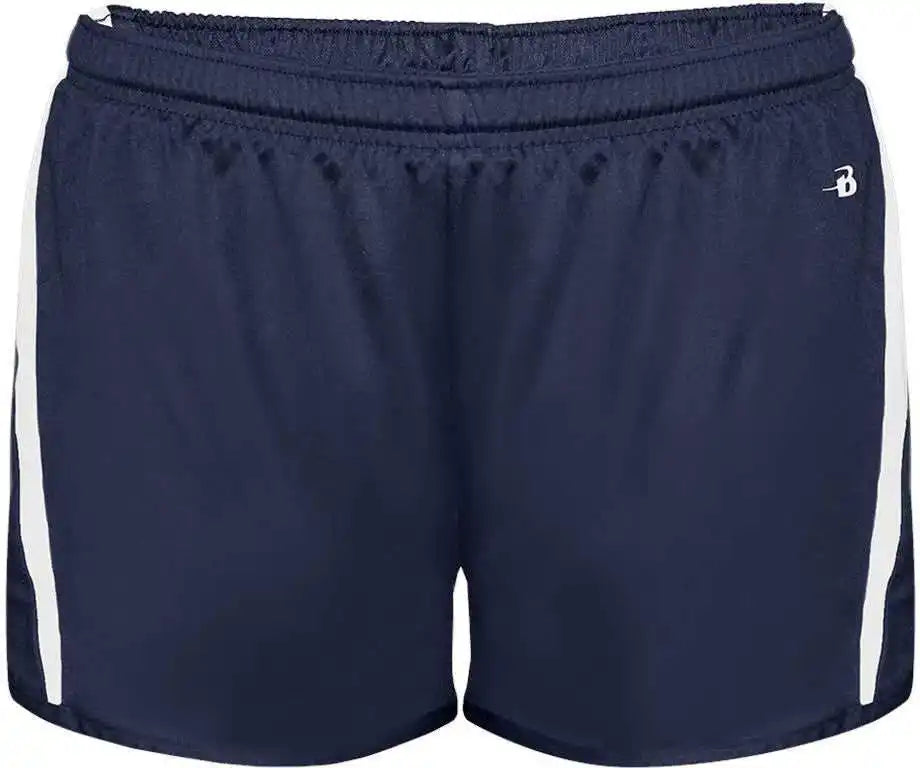 Badger Sport 7274 Stride Ladies Short Navy White