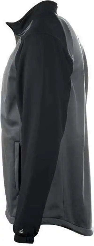 Badger Sport 7650 Soft Shell Jacket - Graphite Black - Dark Gray / Adult Xs