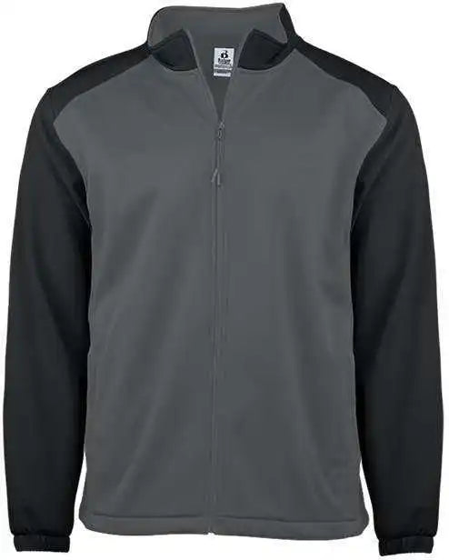 Badger Sport 7650 Soft Shell Jacket - Graphite Black - Dark Gray / Adult Xs