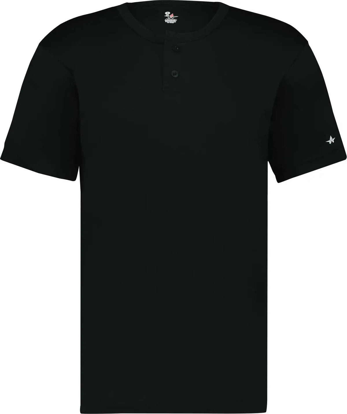 Badger Sport 7930 Adult B-core Two-button Baseball Jersey- Black
