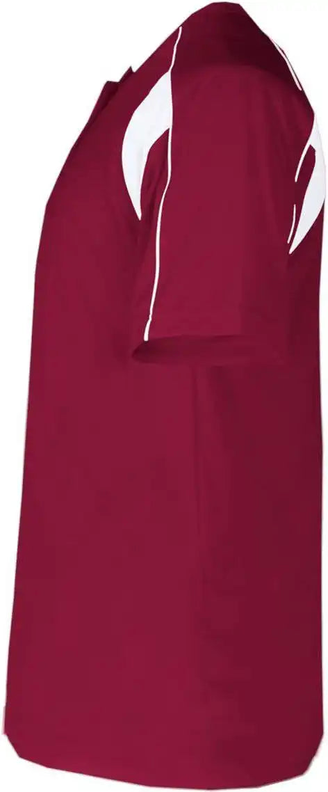 Badger Sport 7937 Adult Pro Placket - Cardinal White