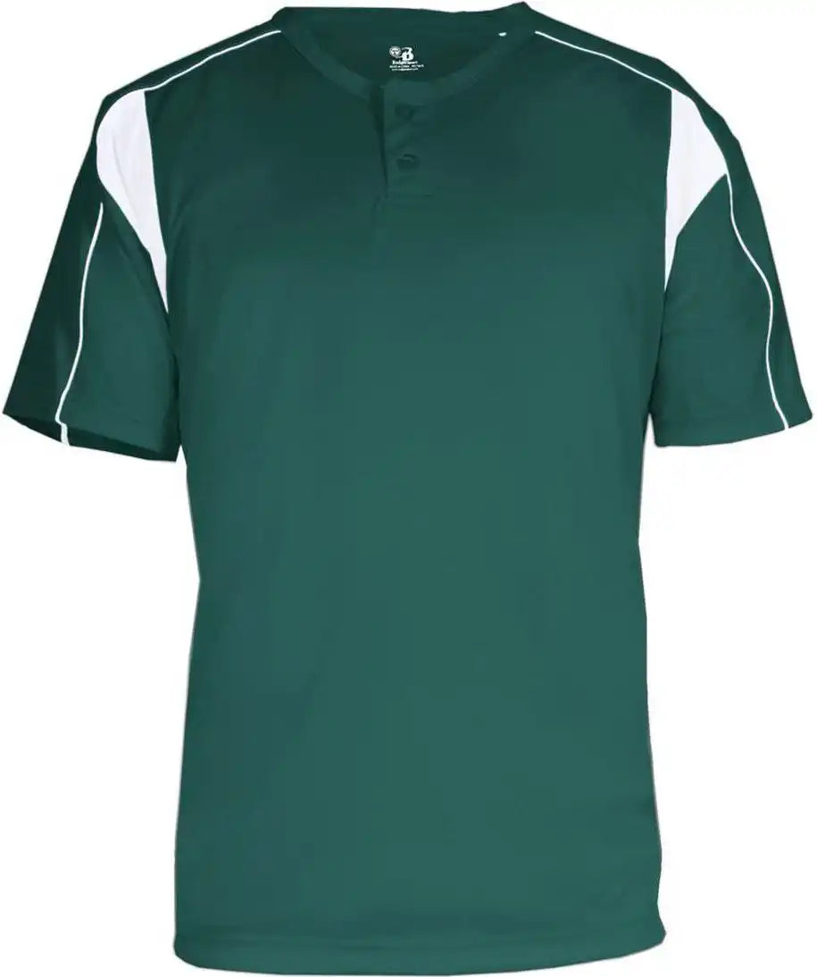 Badger Sport 7937 Adult Pro Placket - Forest White