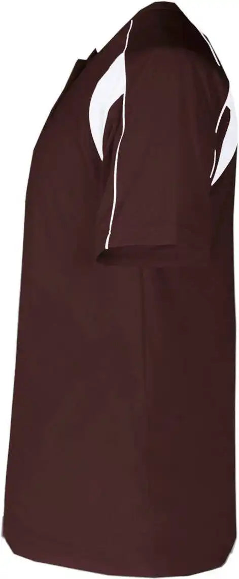 Badger Sport 7937 Adult Pro Placket - Maroon White