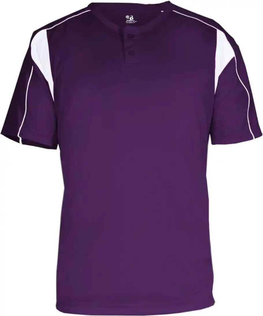 Badger Sport 7937 Adult Pro Placket - Purple White