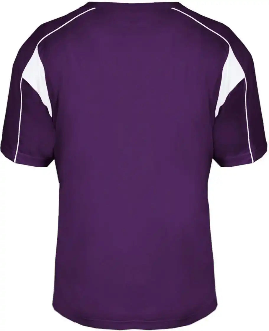 Badger Sport 7937 Adult Pro Placket - Purple White