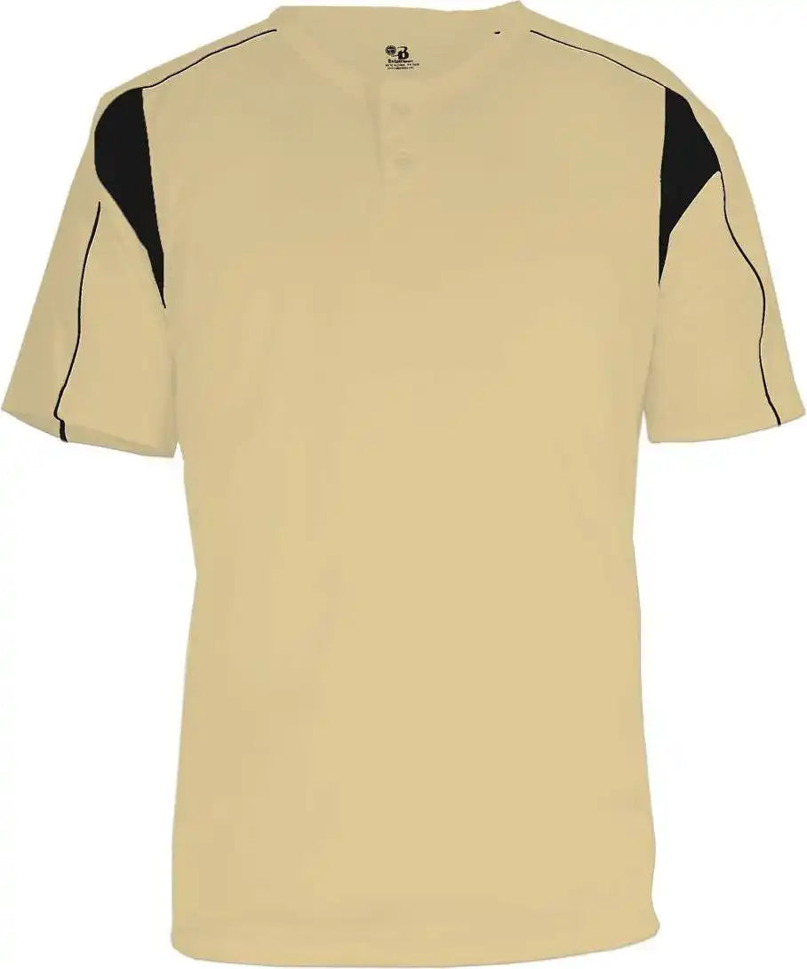 Badger Sport 7937 Adult Pro Placket - Vegas Gold Black