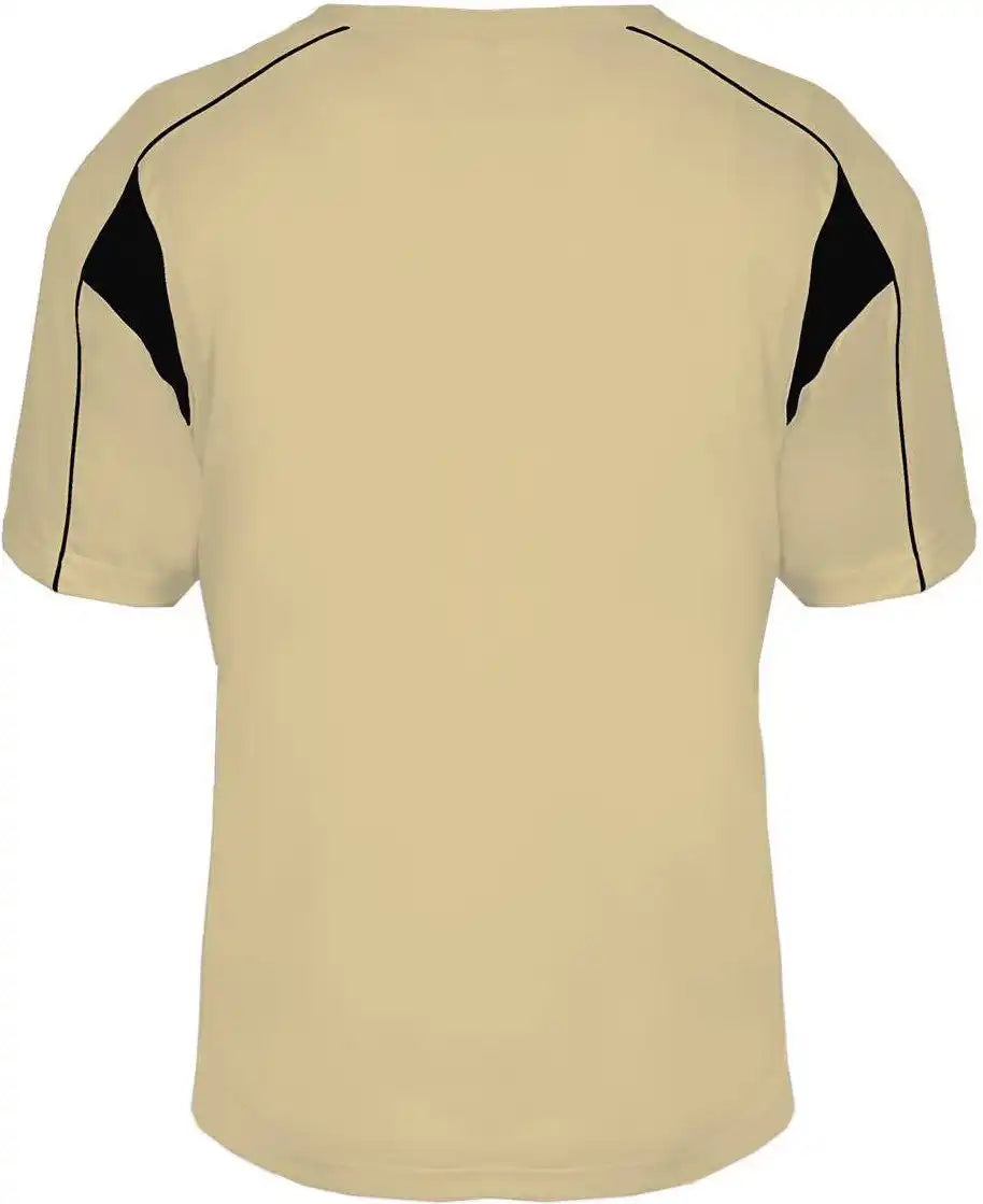 Badger Sport 7937 Adult Pro Placket - Vegas Gold Black