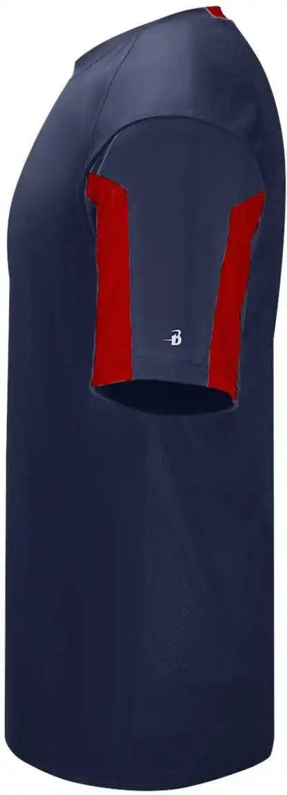 Badger Sport 7976 Striker Placket Navy Red