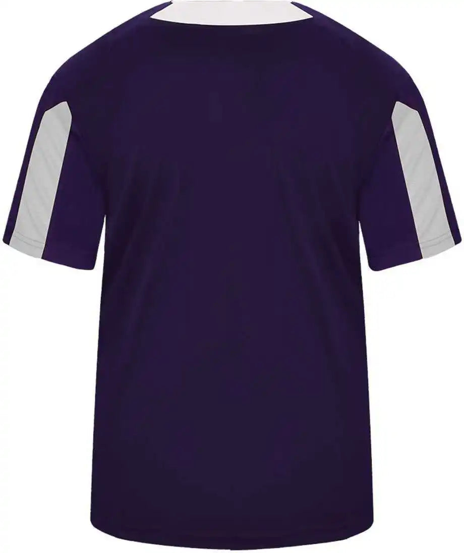 Badger Sport 7976 Striker Placket Purple White