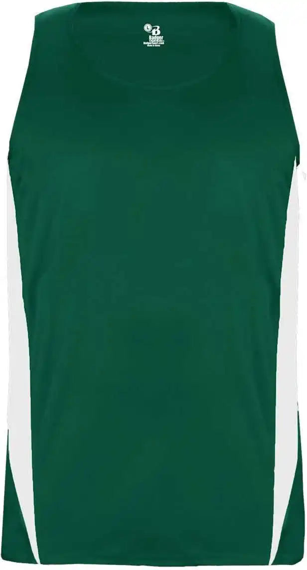 Badger Sport 8667 Stride Singlet - Forest White