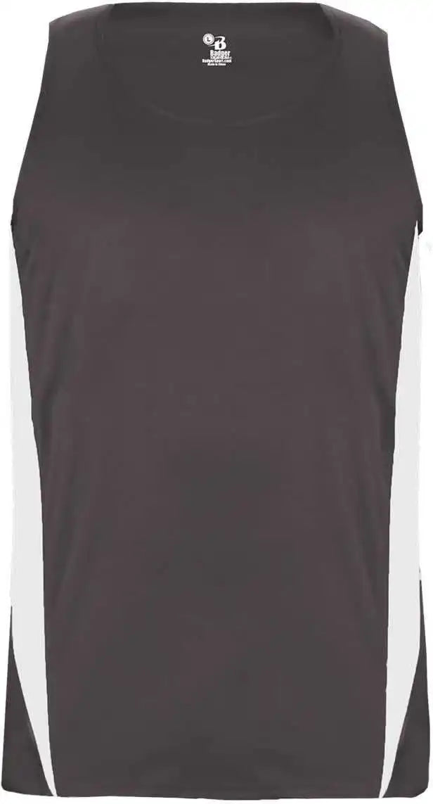 Badger Sport 8667 Stride Singlet - Graphite White