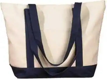 Bagedge Be004 Canvas Boat Tote - Natural Navy - Ivory