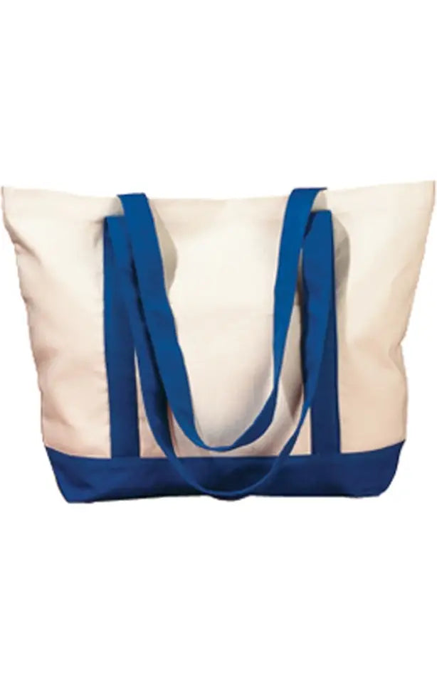 Bagedge Be004 Canvas Tote - Natural Royal - one Size Fits Most