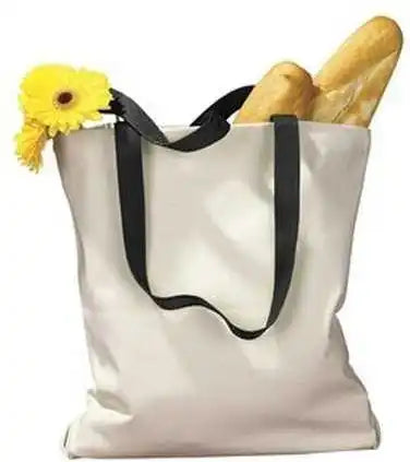 Bagedge Be010 Canvas Tote with Contrasting Handles - Natural Black
