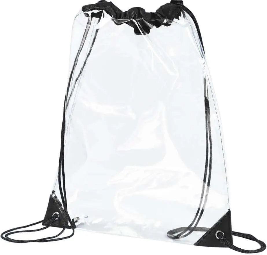 Bagedge Be253 Pvc Clear Drawstring Bag - Black