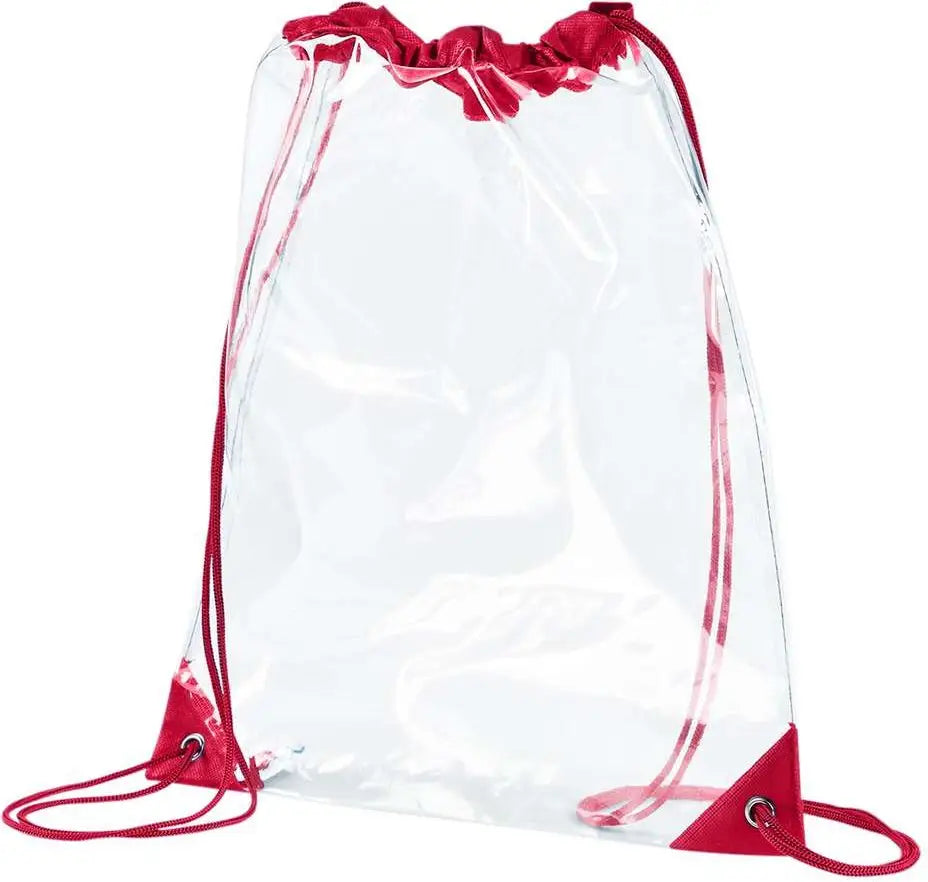 Bagedge Be253 Pvc Clear Drawstring Bag - Red - one Size Fits Most