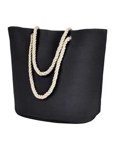 Bagedge Be256 Polyester Canvas Rope Tote - Black