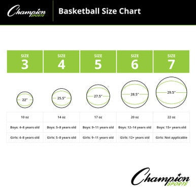 Champion Sports RBB1 Size 7 Rubber Basketball - Ea