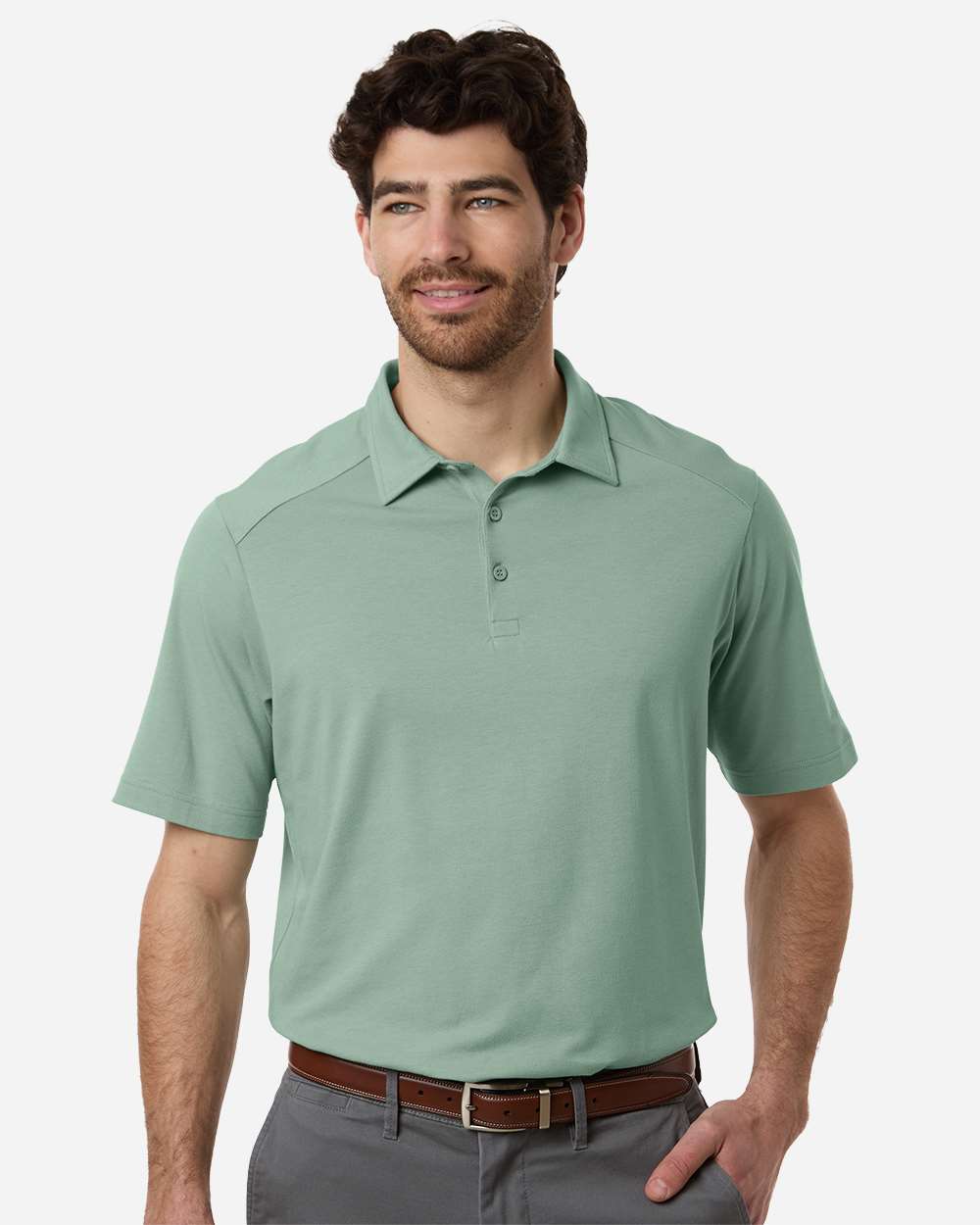 Balsam Green Men's Seaton Pebble Textured Polo - DG102