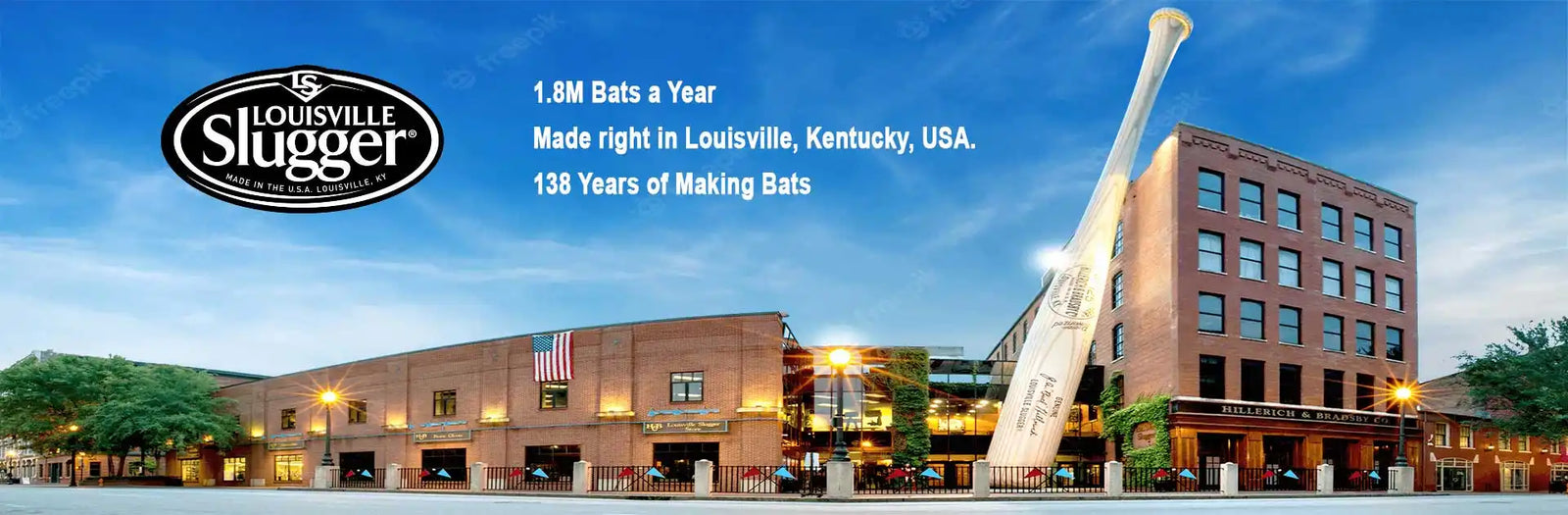 A baseball bat manufactured in Louisville, Kentucky, USA.