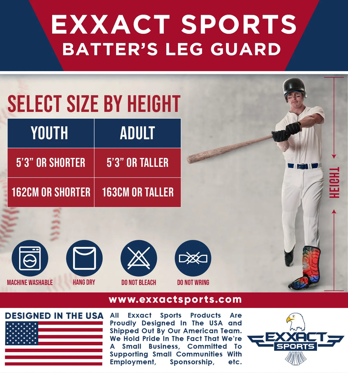 Baseball Batter’s Leg Guard with Adjustable Straps (tie Dye)