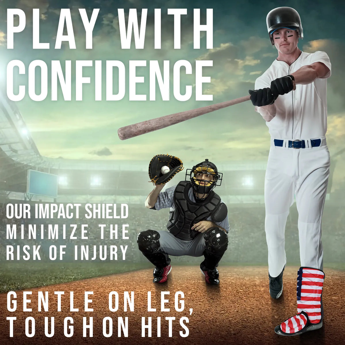 Baseball Batter’s Leg Guard with Adjustable Straps (usa Flag)