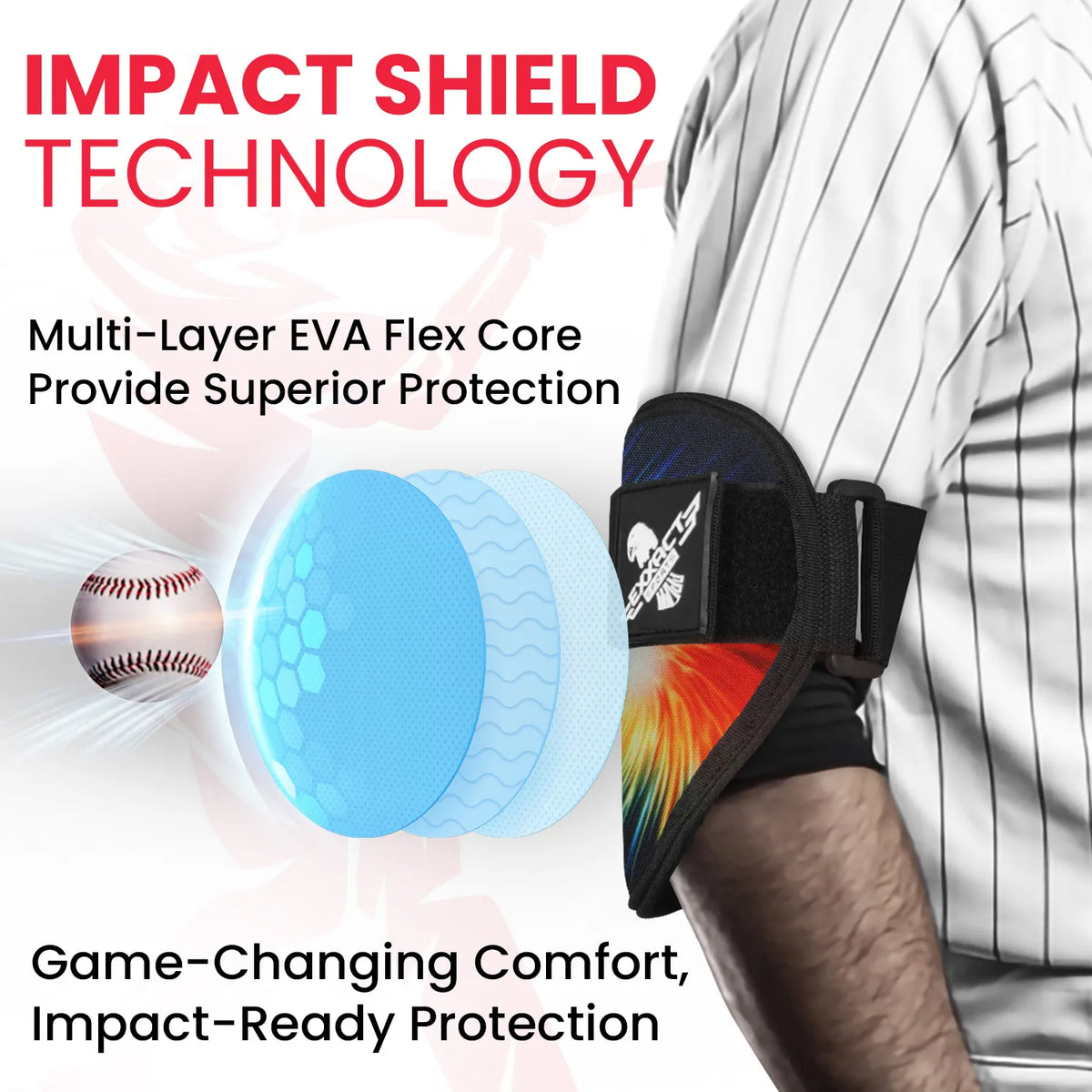 Baseball Elbow Guard with Adjustable Strap (tie Dye)