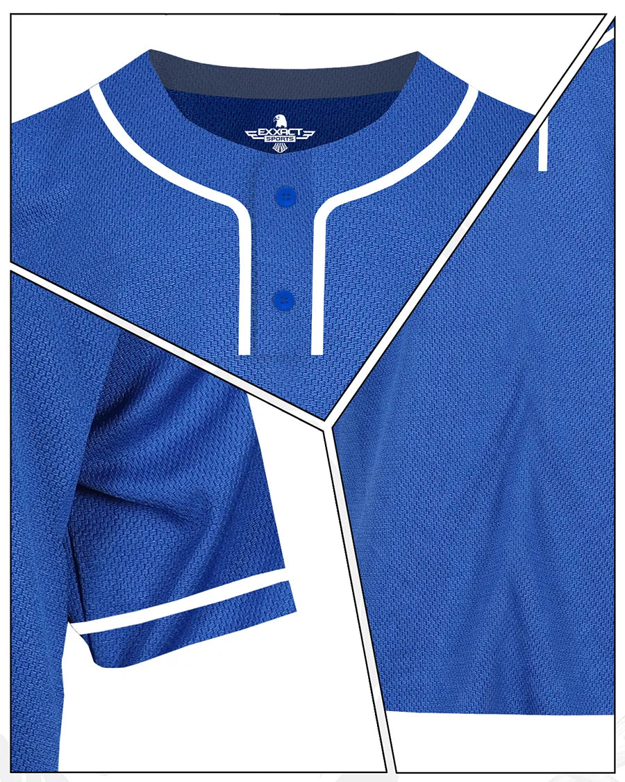 Baseball Jersey 2-button Plain Men (royal Blue)