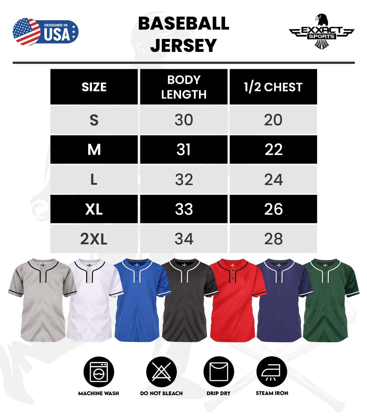 Baseball Jersey 2-button Plain Men (royal Blue)