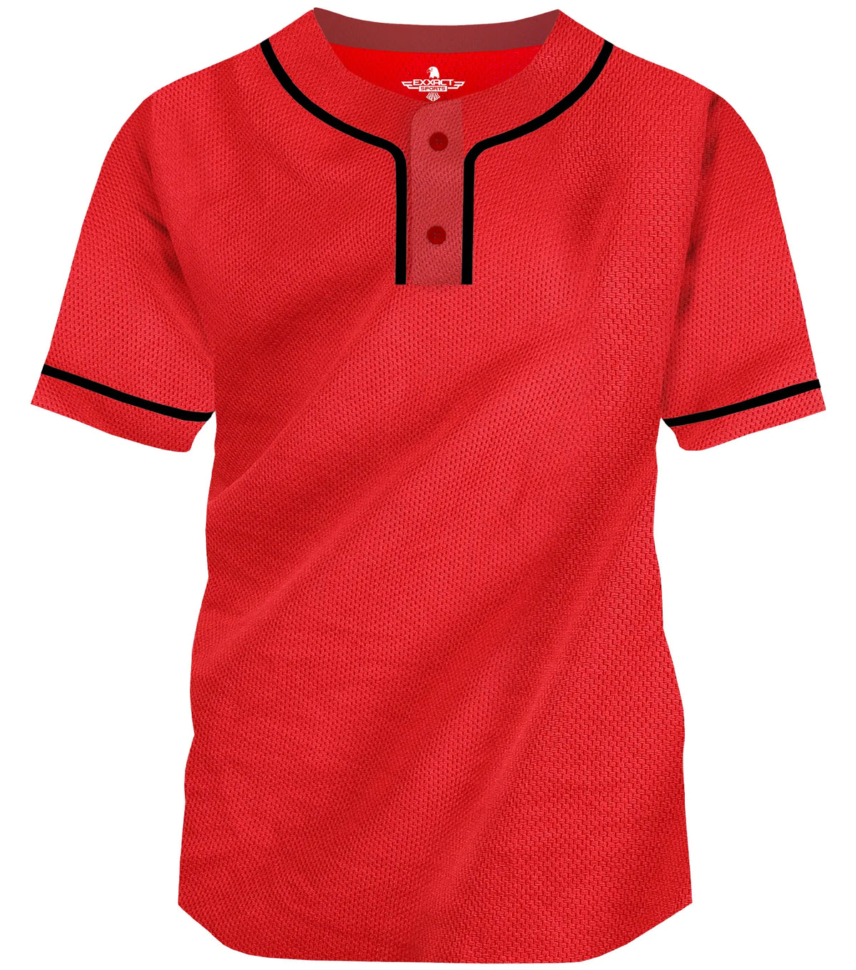 Baseball Jersey for Men and Women 2-button Plain jersey (red)