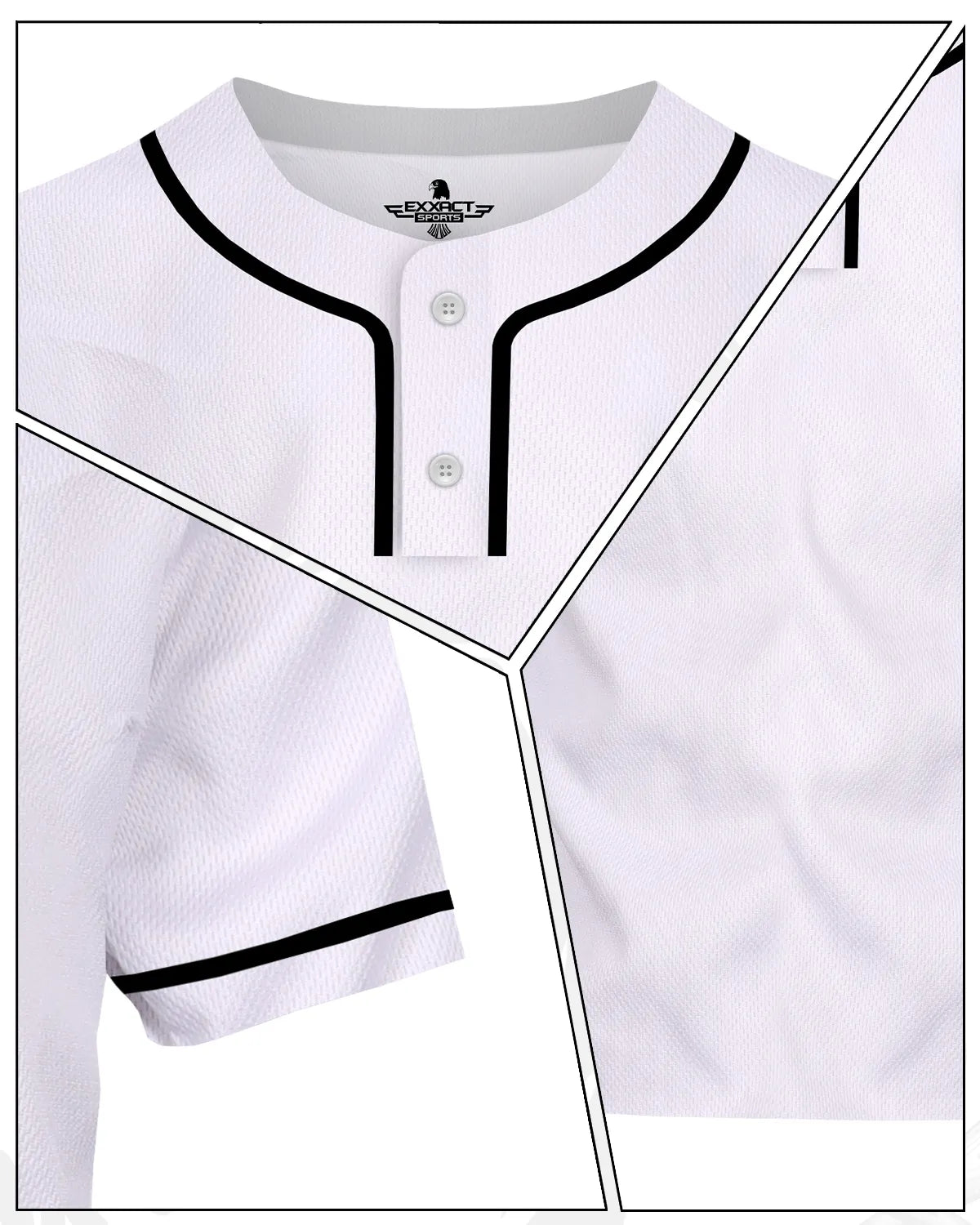 Baseball Jersey for Men and Women 2-button Plain jersey (white)