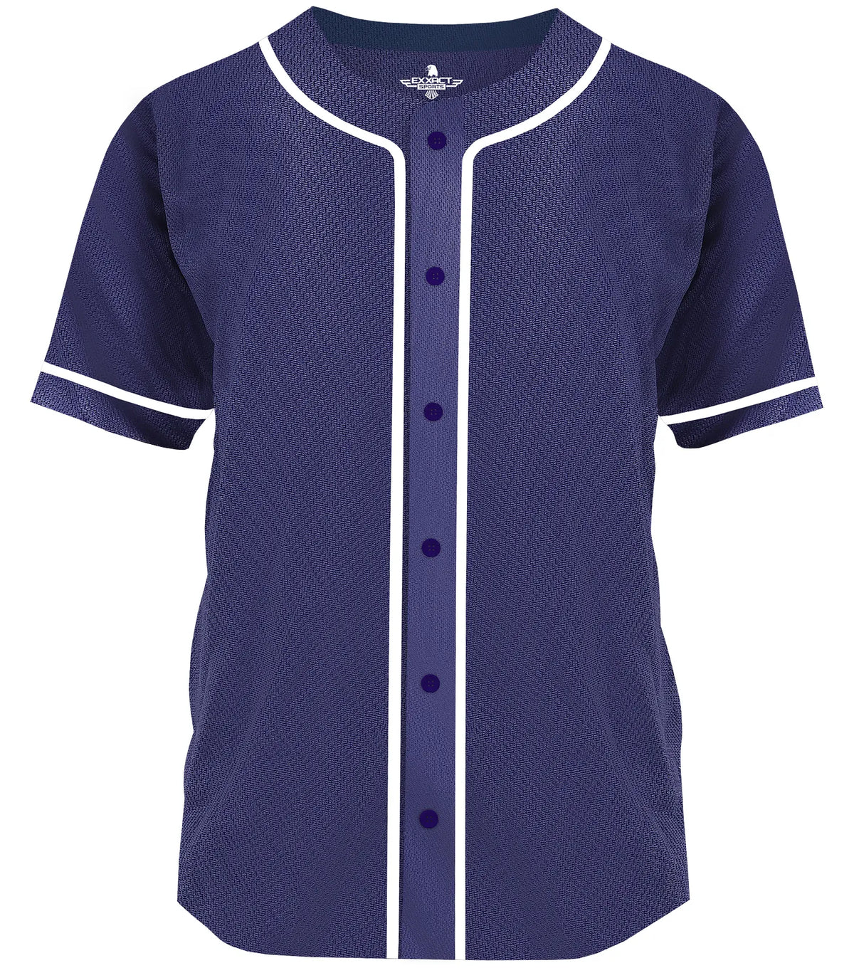 Baseball Jersey for Men and Women Button Down Plain (navy)