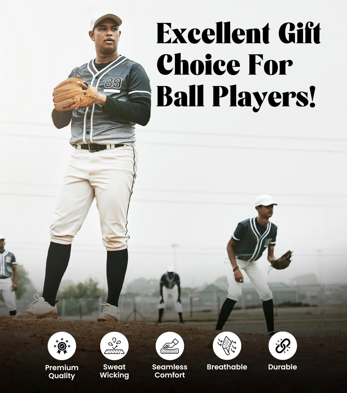Baseball Socks and Belt Combo Set for Boys & Girls Adult Youth Sizes (charcoal)