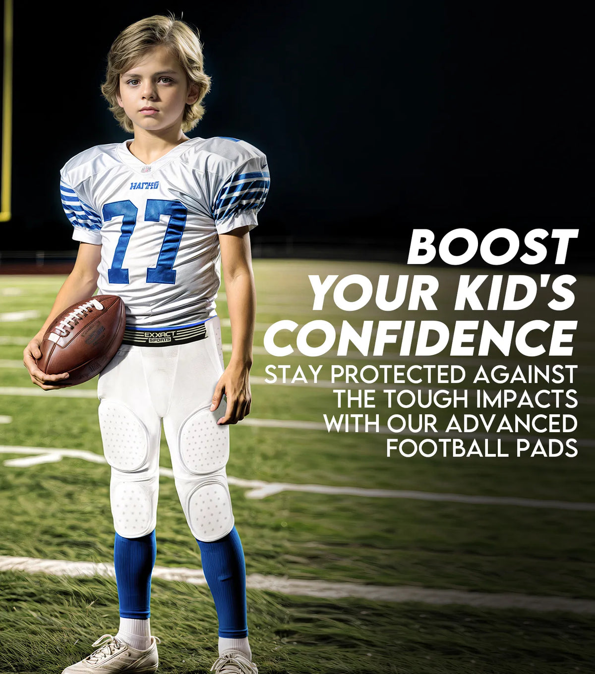 Battle 7- Pad Boys Football Girdle with Cup Pocket Black (youth)